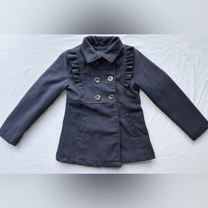 Cherokee Girls Navy Peacoat Jacket Size 7/8 – Double Breasted, Ruffle Detail